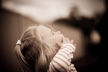 Intrigued little girlの写真素材