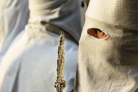 Detail of penitent performing his penance station