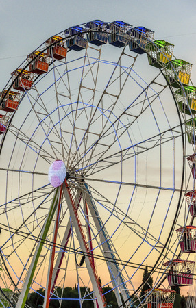 Big color wheel at a fairgroundのeditorial素材