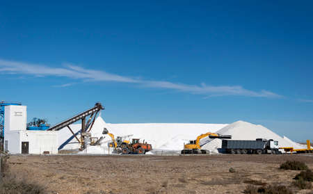 Sea salt production and storageの写真素材