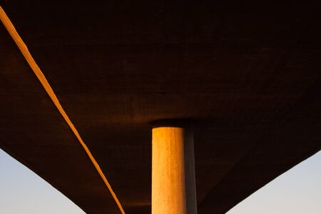 Concrete bridge over highway - Detailの写真素材