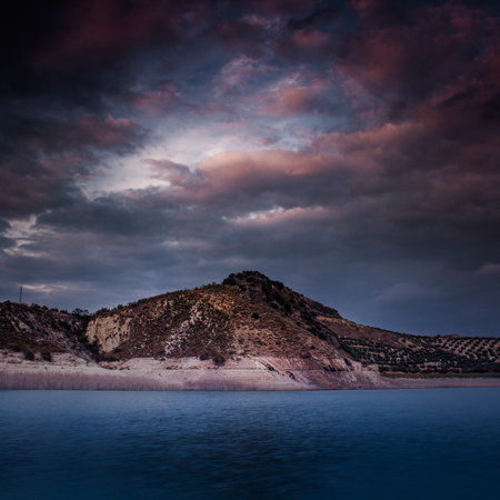 Greece, Crete island, Aegean sea, Balos lagoon at sunsetの写真素材