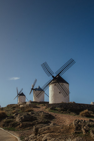 Windmills in Consuegra, Toledo, Castilla y Leon, Spainの写真素材