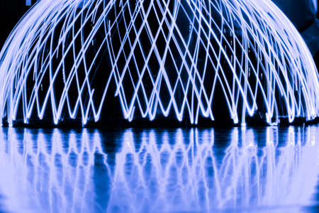 long exposure light painting or light trailsの写真素材