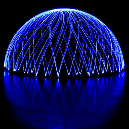 long exposure light painting or light trailsの写真素材