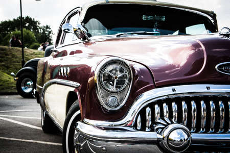 Vintage american muscle car. front bumperのeditorial素材