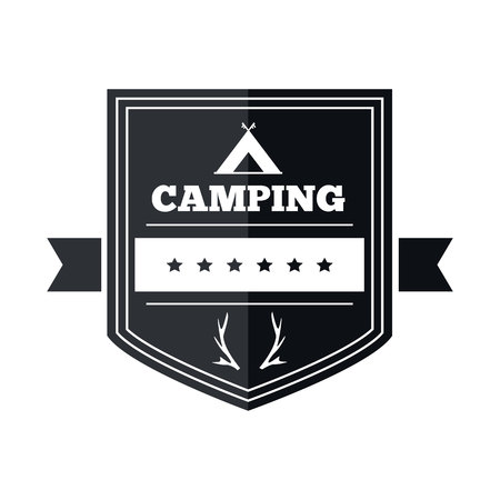 Camping  and badges with element design. Camping  designのイラスト素材