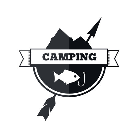 Camping  and badges with element design. Camping  designのイラスト素材