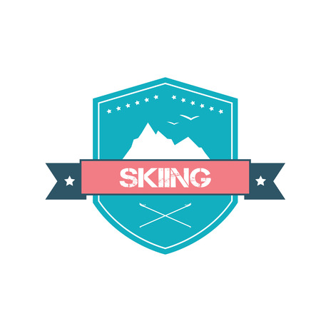 Logo and emblem design for skiing. Vector illustrationのイラスト素材
