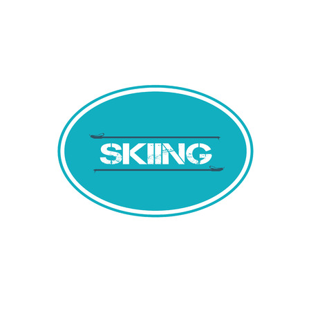 Logo and emblem design for skiing. Vector illustrationのイラスト素材