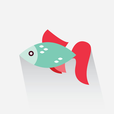 Cute fish logo in flat styleのイラスト素材