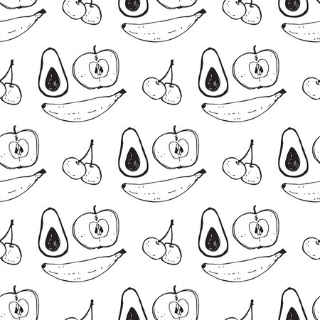 Seamless pattern with the image of fruit