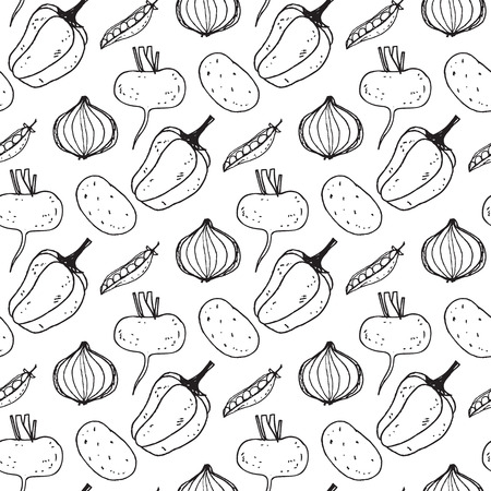 Seamless pattern with the image of vegetablesのイラスト素材