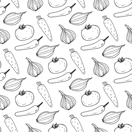 Seamless pattern with the image of vegetablesのイラスト素材