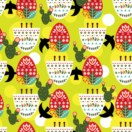 Mexican bright pattern in a flat style.のイラスト素材
