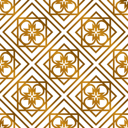 Arabic Islamic golden seamless pattern vector illustration.のイラスト素材