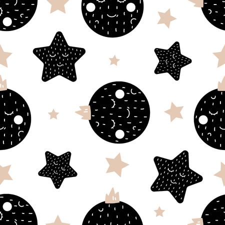 Children's seamless pattern in Scandinavian style. Vector illustrationのイラスト素材