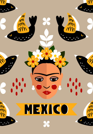 Mexican invitation card. Vector illustrationのイラスト素材