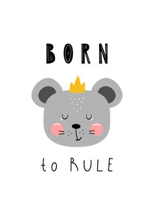 Lettering quote born to rule in scandinavian styleのイラスト素材