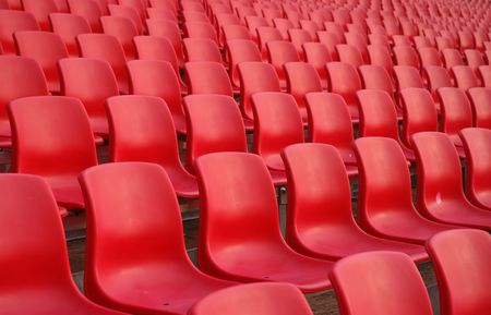 Rows of Red Color Seatsの写真素材