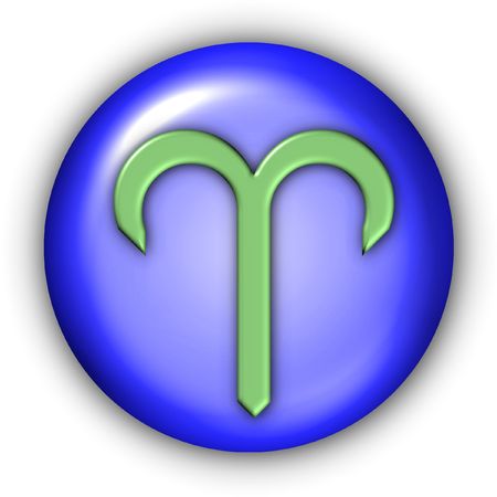 Horoscope Glyphs Button - Aries (Include Clipping Path)の写真素材