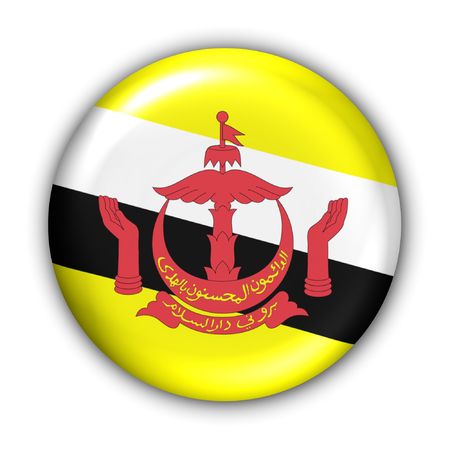 World Flag Button Series - Asia - Brunei (With Clipping Path)の写真素材