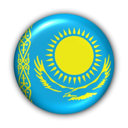 World Flag Button Series - Asia - Kazakhstan (With Clipping Path)の写真素材