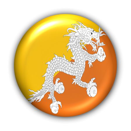 World Flag Button Series - Asia - Bhutan (With Clipping Path)の写真素材