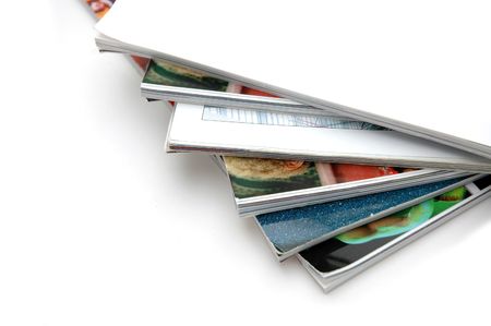 Closeup of magazine stack together (Shallow DOF)の写真素材