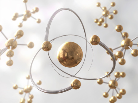 Science Atom Molecular DNA Model Structure,3D renderingの写真素材