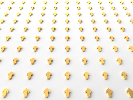 3D rendering of gold arrowの写真素材