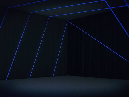 Empty room with light glow,abstract space.3D rendering