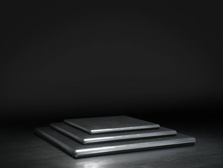 Pedestal for display,Platform for design,Blank product stand.3D rendering.の写真素材