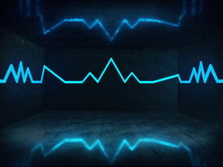 Platform for design,Empty room with light glow,abstract space.3D rendering