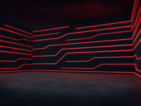 Platform for design,Empty room with light glow,abstract space.3D rendering