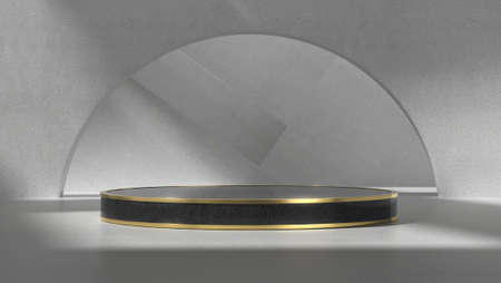 Podium for product show with terrazzo room background.の写真素材