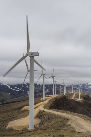 wind turbine with fog