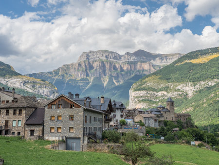 rural landscape of a high mountain villageの写真素材