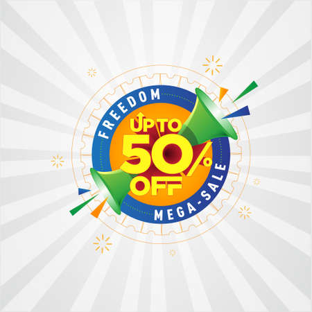 15th Freedom Sale on Independence Day of India Backgroundのイラスト素材