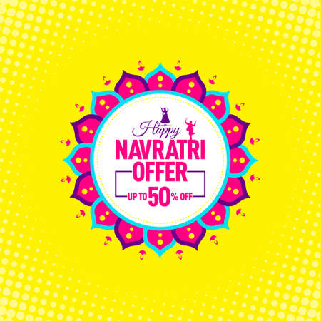 Navratri Festival Offer Templateのイラスト素材