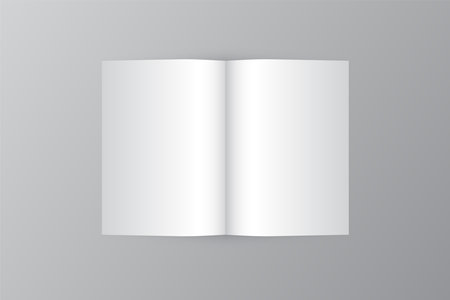 A4 brochure mock up. A3 half-fold blank template design. One fold flyer with copy space, 3d vector illustrationの写真素材