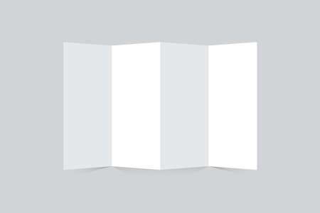 3 fold brochure blank white template for mock up and presentation design. 3d illustration.の写真素材