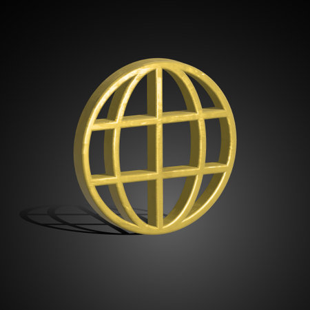 Globe icon 3D illustration, 3d render, world icon with isolate background.のイラスト素材