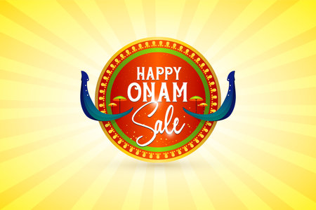 Happy Onam Sale offer Premium Logo, Symbol, Sign, banner, Poster, Tag, Sticker Design.のイラスト素材