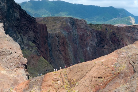 Walking over a mountain path, Portugalの写真素材