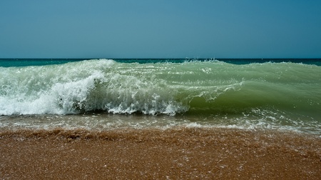 Wave on a beach, Spainの写真素材