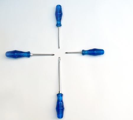 Screwdrivers in a squareの写真素材