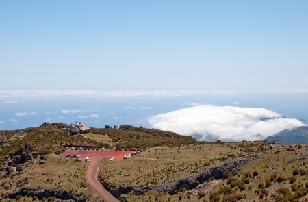 Parking in the mountains, Island of Madeiraの写真素材