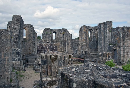 Ruins of Land Abbey, Brittany, Franceの写真素材