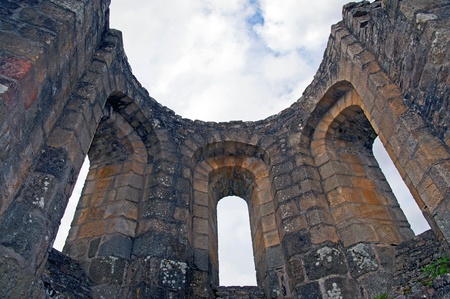 Ruins of Landévennec Abbey, Brittany, Franceの写真素材
